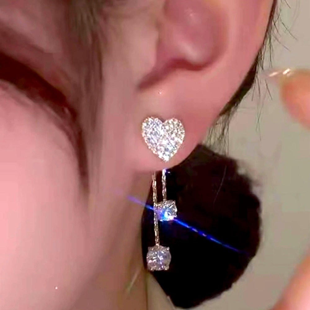 ❤️Heart Rhinestones Earrings Jackets